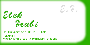 elek hrubi business card